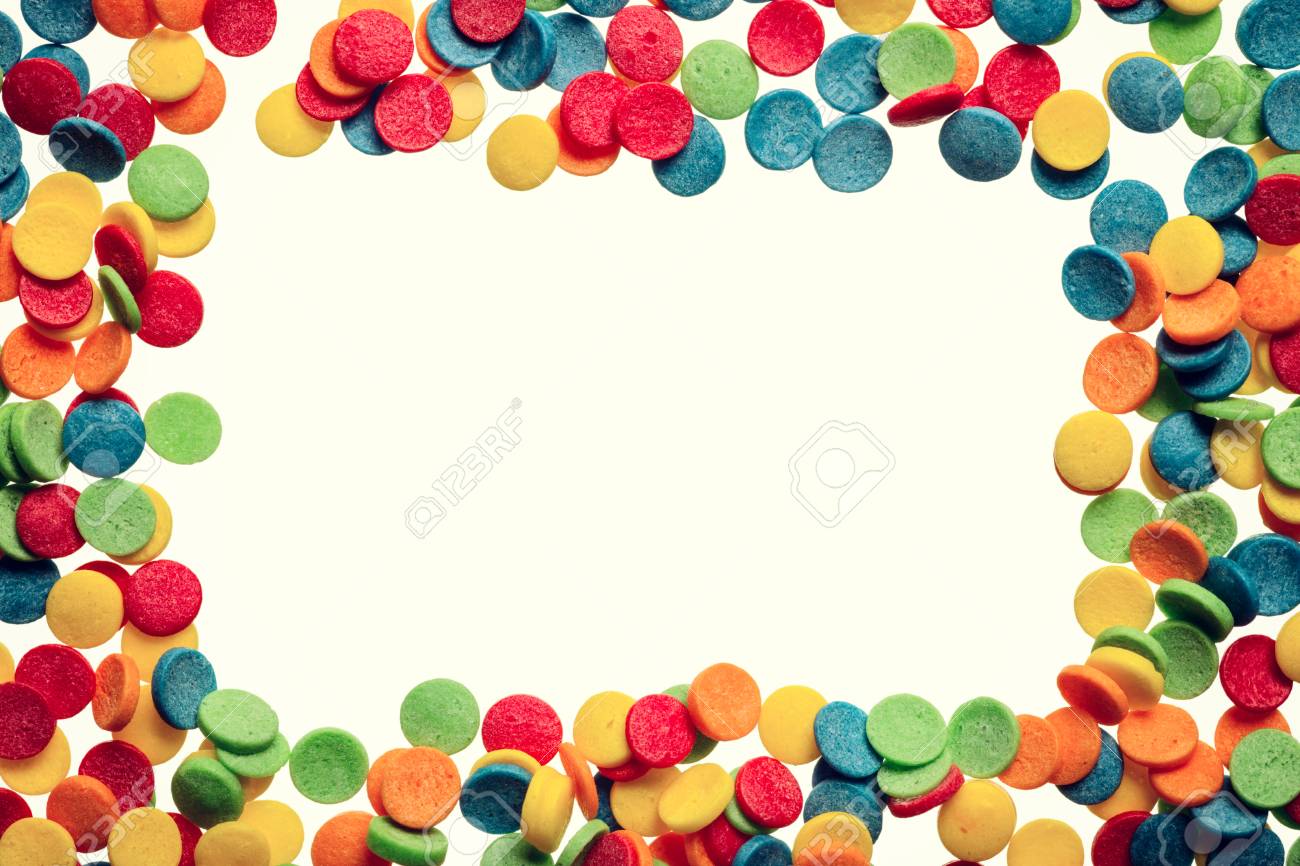 Immagini Stock Cornice Colorata Confetti Isolato Immagine Puo Essere Utilizzato Per Il Compleanno Natale Festa Di Capodanno E Altri Scopi Image 67667131