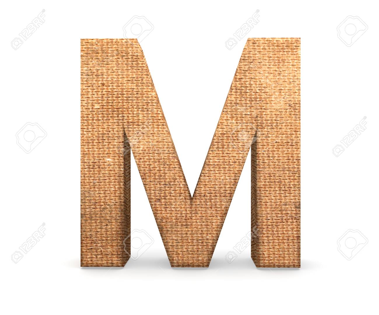 3d decorative letter from an burlap alphabet capital letter stock