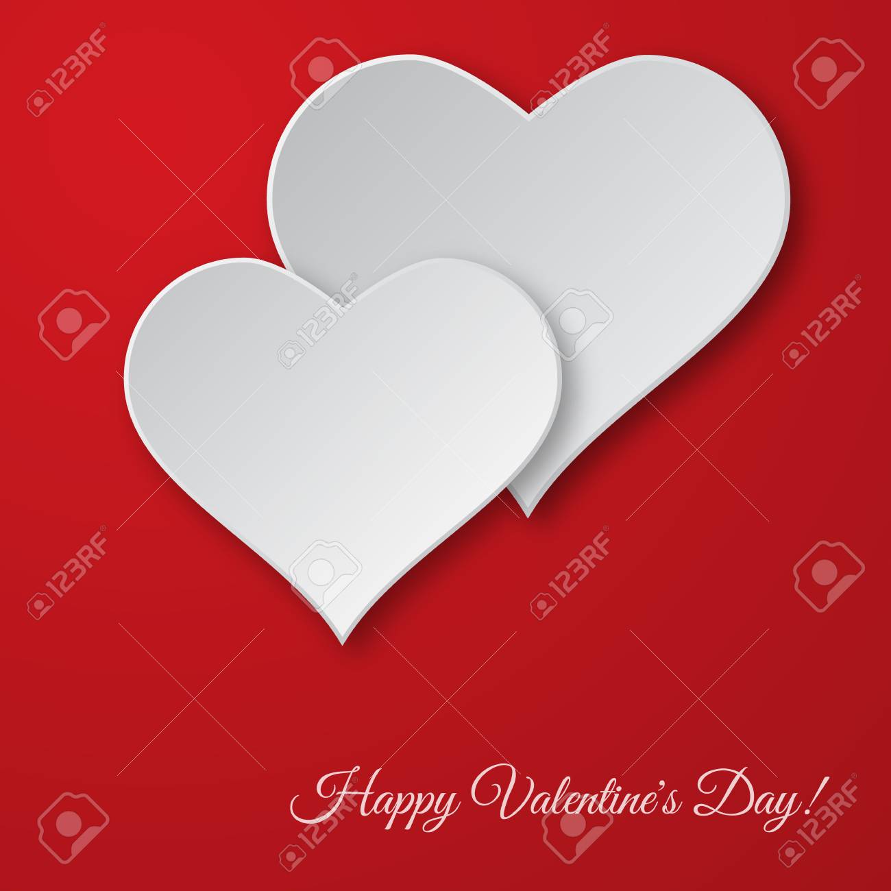valentine s day vector background paper cut hearts card template