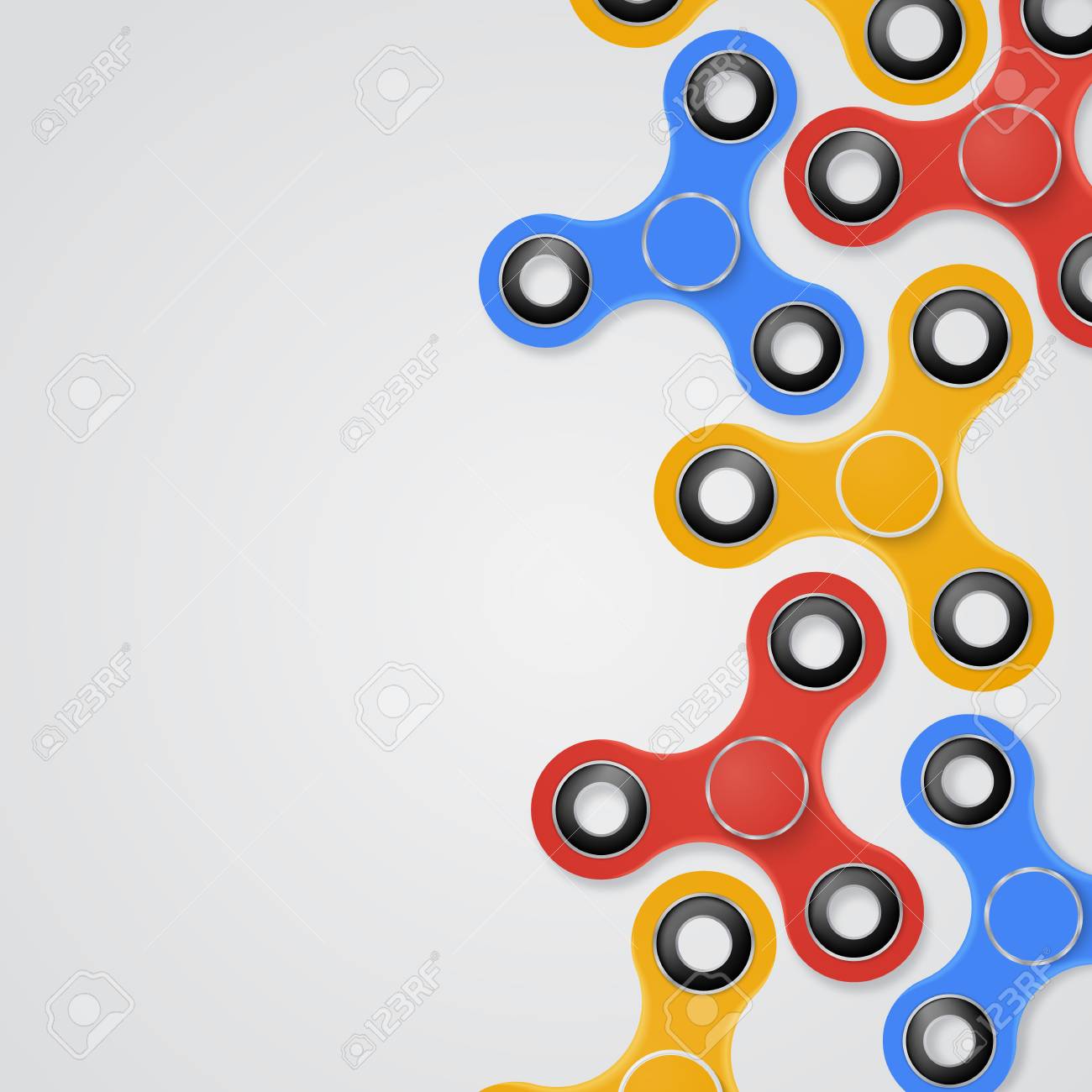 vector colorful illustration of fidget spinner banner place