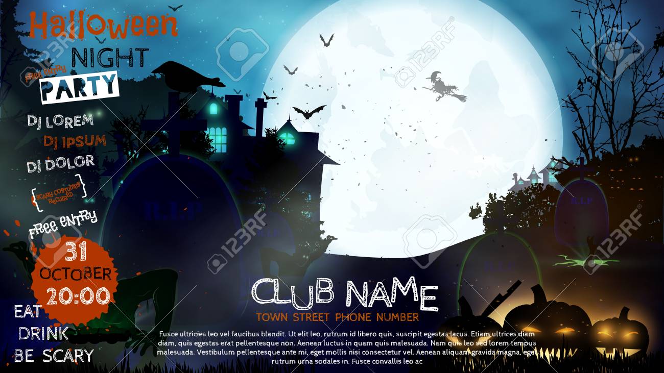flyer or invitation template for halloween party vector flyers halloween