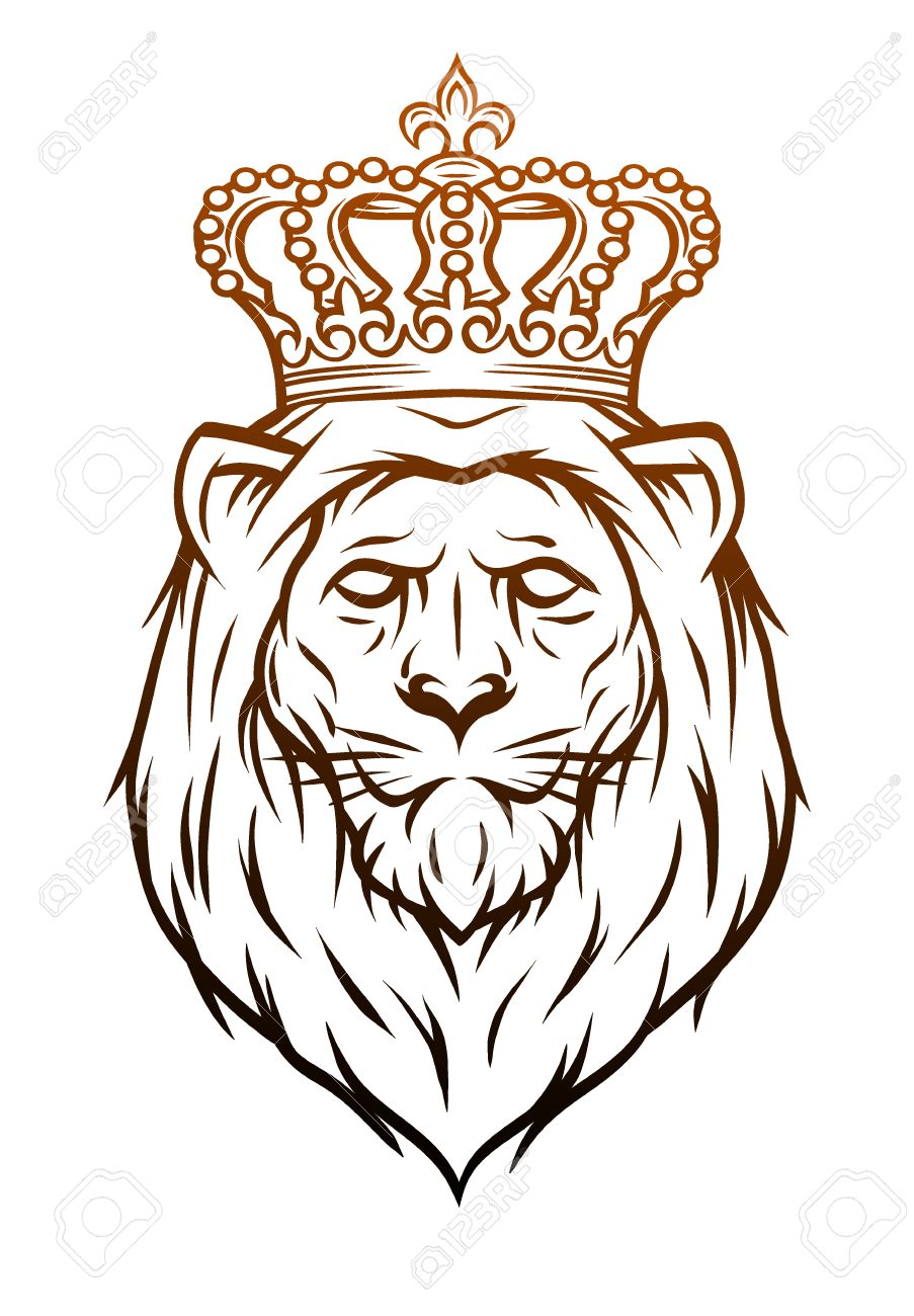 King lion heraldic symbol Hand drawn Vector illustration. Stock Vector - 50151940