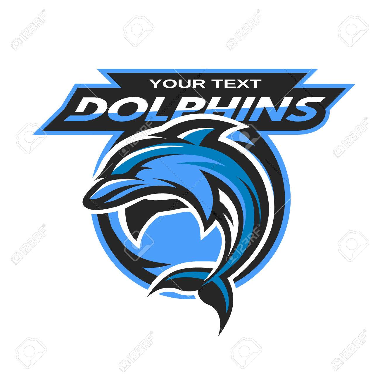 Dolphin logo, emblem for a sport team. Vector illustration. - 52627828 Dolphin logo, emblem for a sport team. Vector illustration. - 52627828