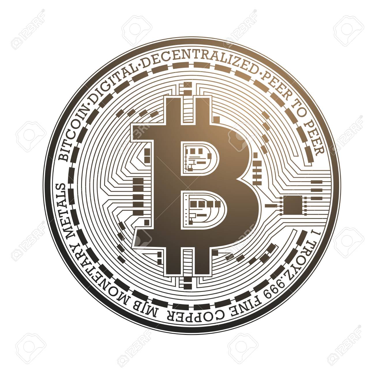 ビットコイン。世界で最も人気のある暗号通貨のベクターロゴタイプ。ベクトルの図のイラスト素材・ベクター Image 104218202