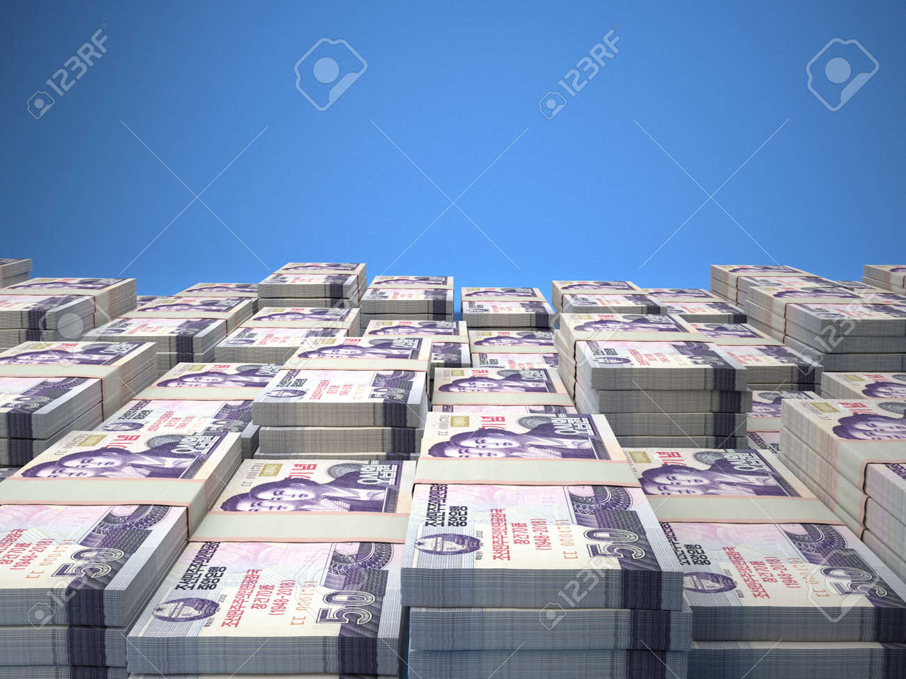 Money Of North Korea. North Korean Won Bills. KPW Banknotes. 50 Won.  Business, Finance, News Background. Stock Photo, Picture and Royalty Free  Image. Image 170696858.