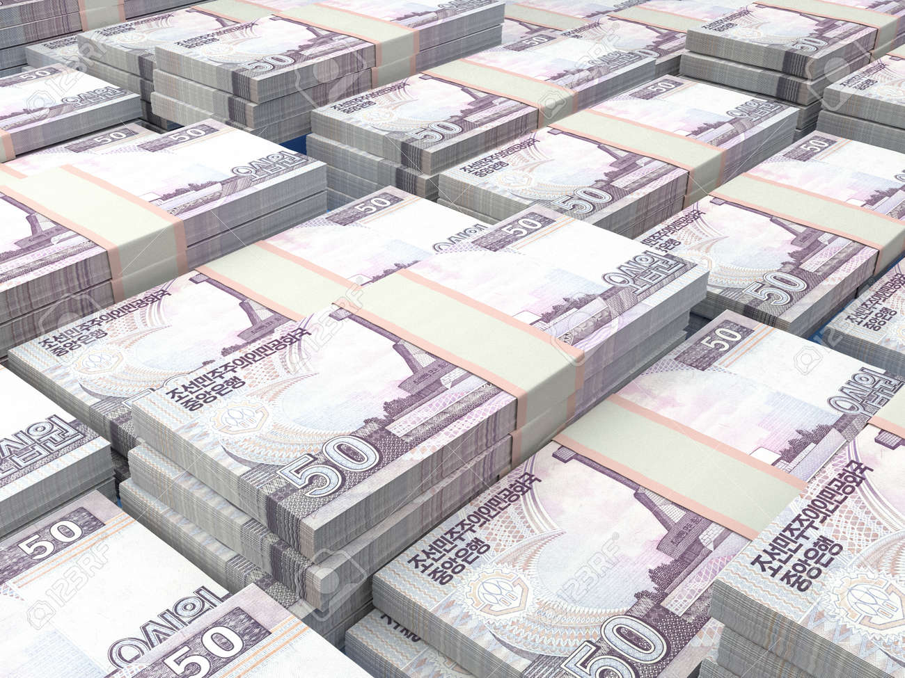 北朝鮮のお金。北朝鮮は法案を勝ち取った。 KPW紙幣。 50ウォン。ビジネス、金融、ニュースの背景。の写真素材・画像素材 Image 171058058