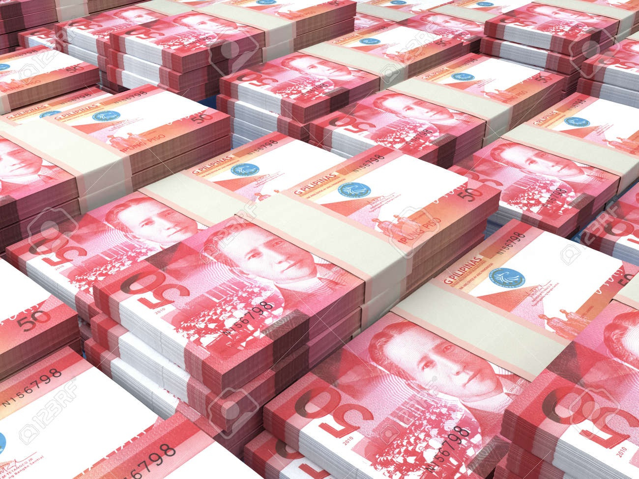 Money Of Philippines. Philippine Peso Bills. PHP Banknotes. 50 Pesos.  Business, Finance, News Background. Stock Photo, Picture and Royalty Free  Image. Image 171312025.