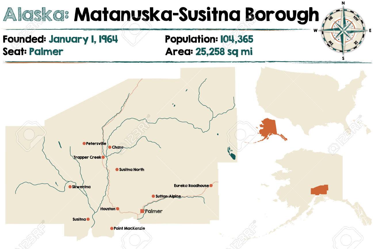 Matsu Borough Property Map Large And Detailed Map Of Matanuska-Susitna Borough In Alaska Royalty Free  Svg, Cliparts, Vectors, And Stock Illustration. Image 81003470.