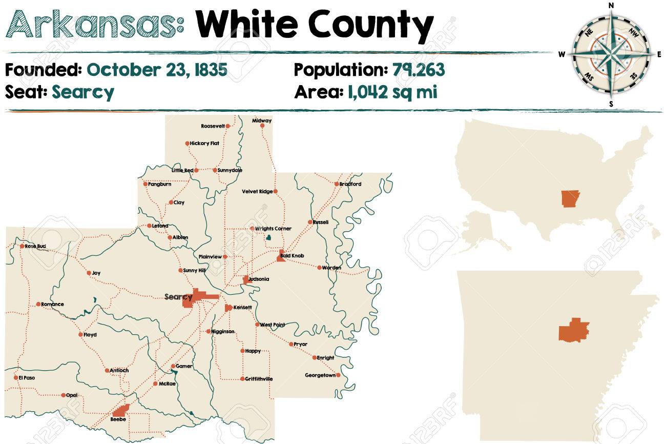 Map Of White County Arkansas Large And Detailed Map Of Arkansas - White County Royalty Free Svg,  Cliparts, Vectors, And Stock Illustration. Image 84266124.