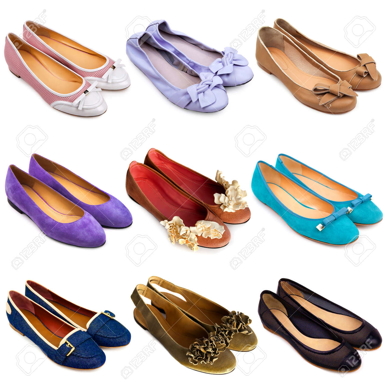 multi colored ballet flats