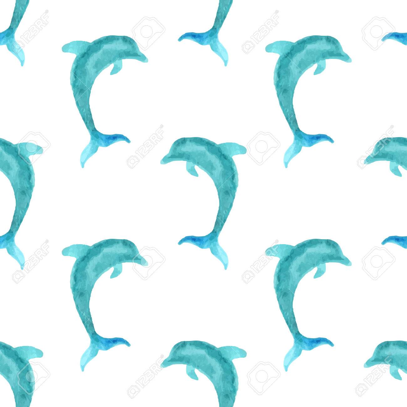 seamless watercolour dolphin pattern blue watercolour dolphins dolphin cut out template