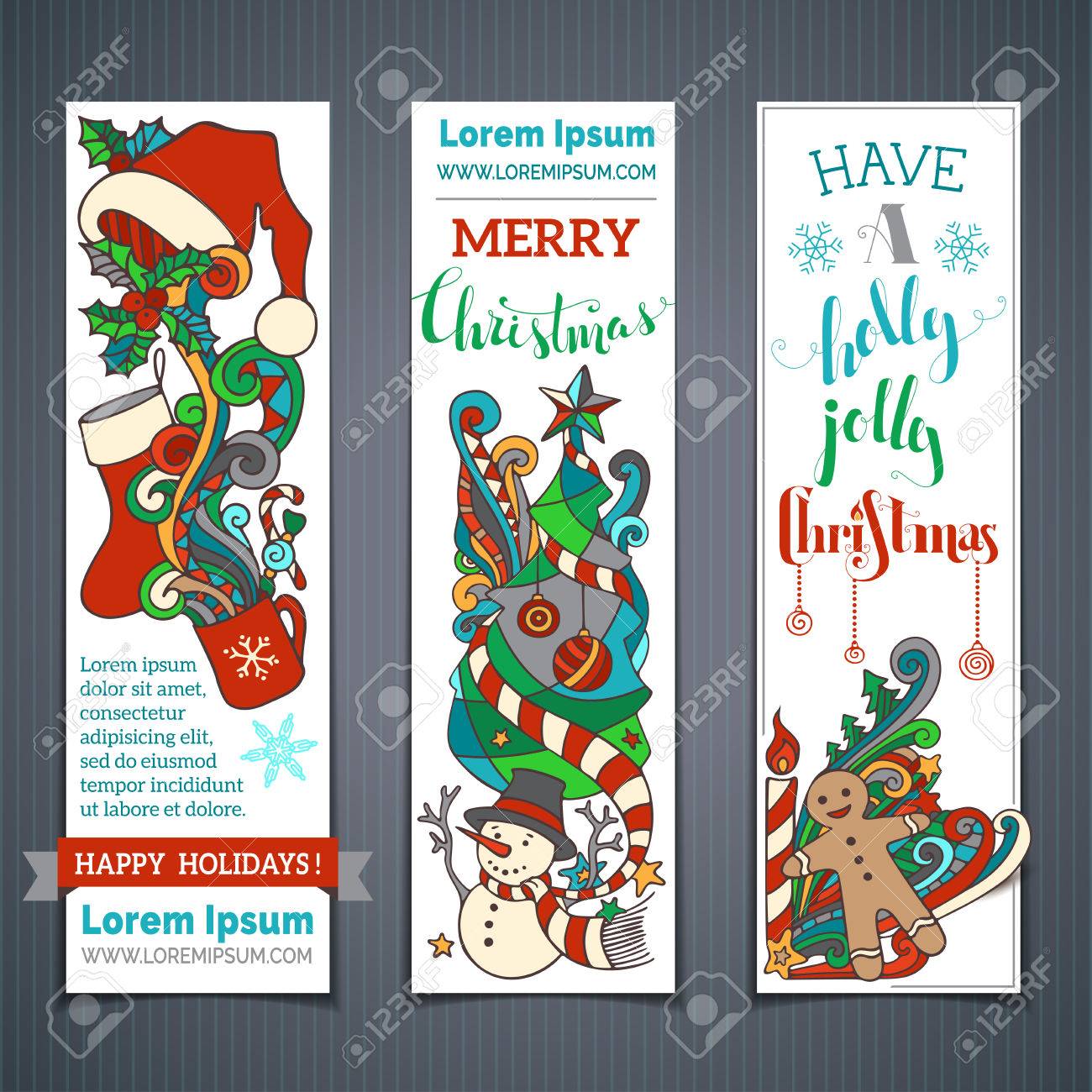 set of christmas vertical banners three templates for your festive festive templates
