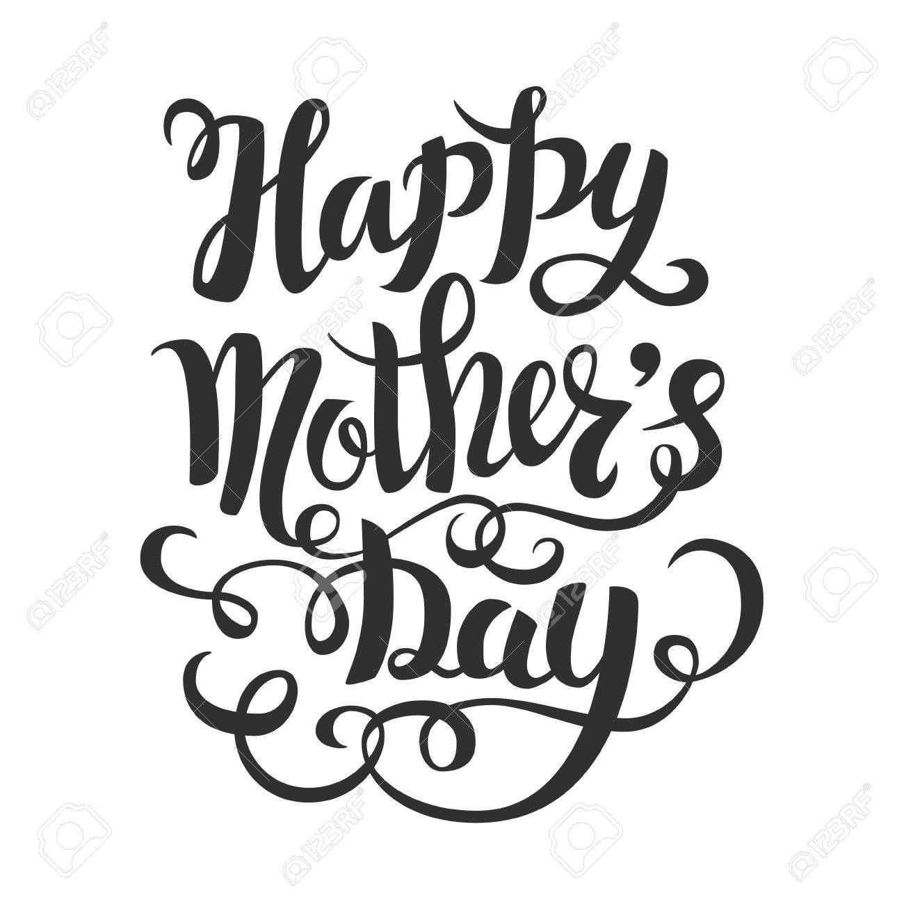 組成をレタリング ブラシ 春の背景 ポスター デザイン レタリング ベクトル描画を手します 幸せな母の日のベクトル図が分離されました お祝いイラスト の イラスト素材 ベクタ Image