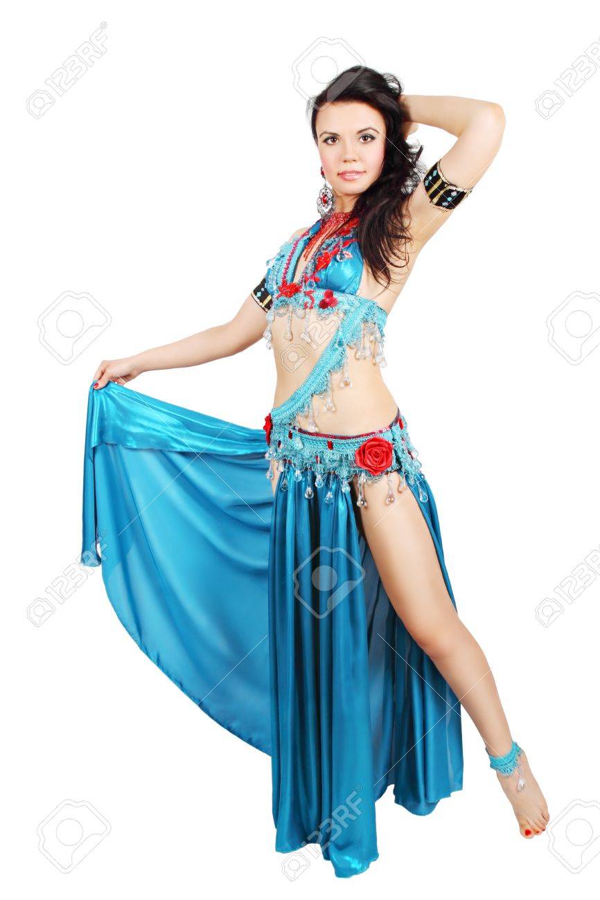 白い背景に分離されてベリーダンスを踊る美女 の写真素材 画像素材 Image