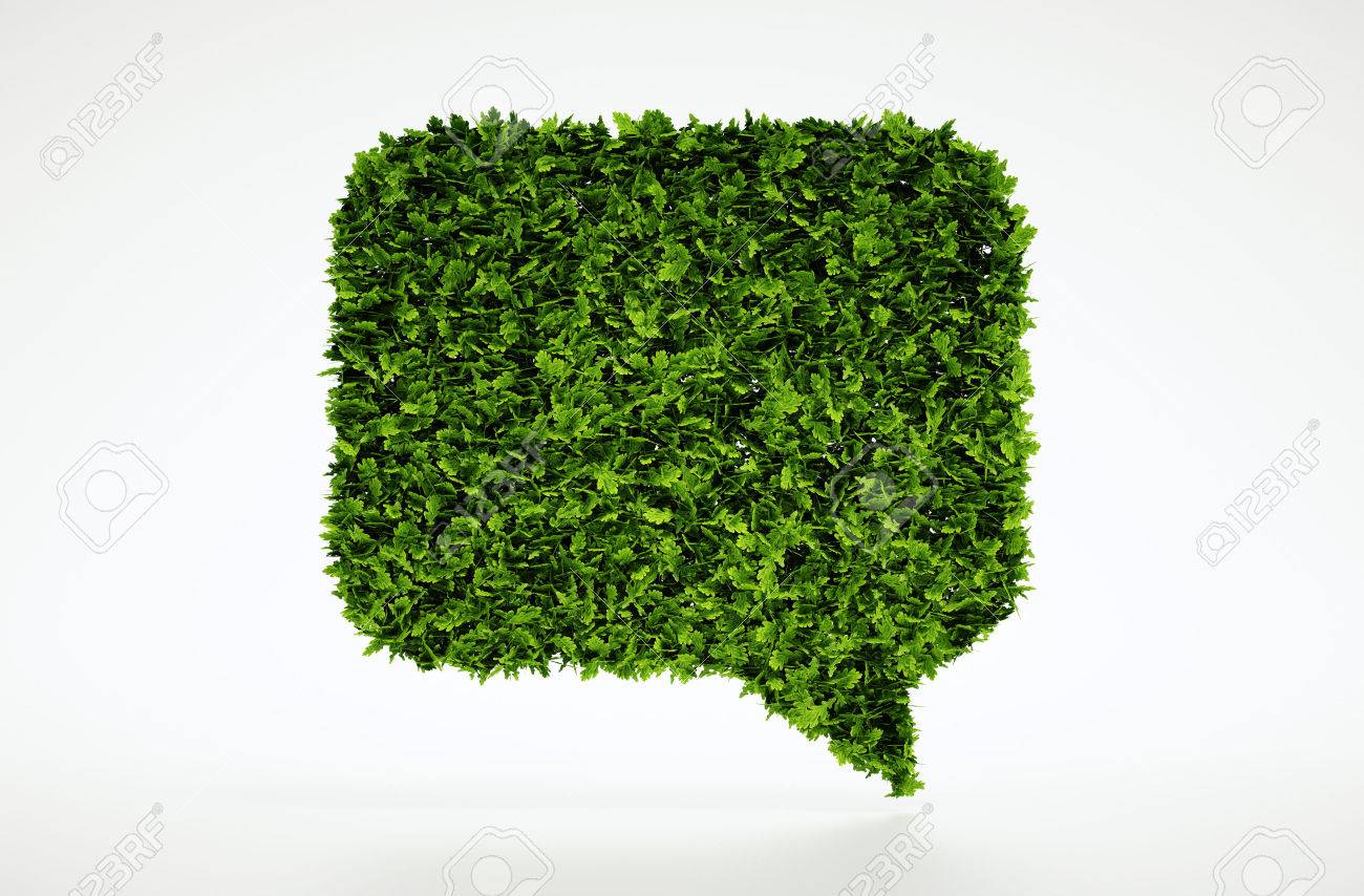Isolated 3d render natural leaf talk symbol with white background - 30700779 Isolated 3d render natural leaf talk symbol with white background - 30700779