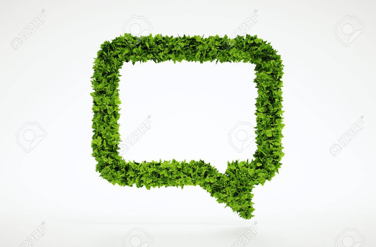 Isolated 3d render natural leaf talk symbol with white background - 30700832 Isolated 3d render natural leaf talk symbol with white background - 30700832