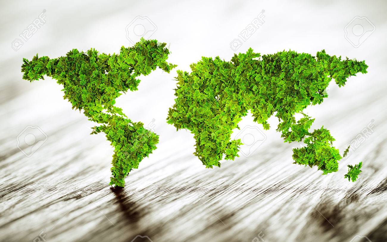 Sustainable world - 3d illustration - 56972932 Sustainable world - 3d illustration - 56972932