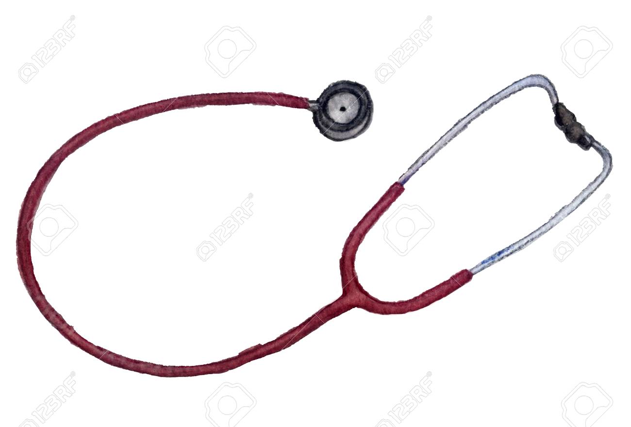 watercolor sketch a stethoscope