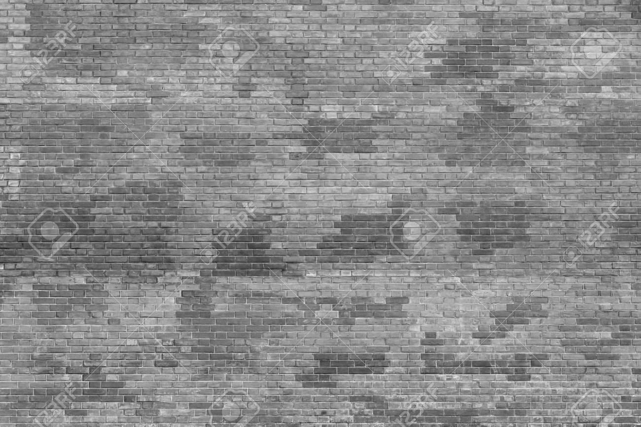 むらのれんが造りの壁テクスチャ背景 モノクロ トーンの壁紙 の写真素材 画像素材 Image