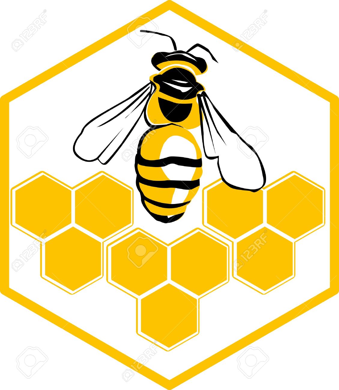 Vector Illustration D Abeille Et Nid D Abeilles Vecteur Logo D Abeille Icone Clip Art Libres De Droits Vecteurs Et Illustration Image
