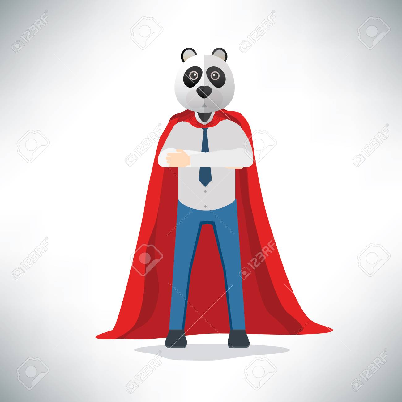 パンダ ヒーロー 実業家のコンセプト デザイン きれいなベクトル のイラスト素材 ベクタ Image