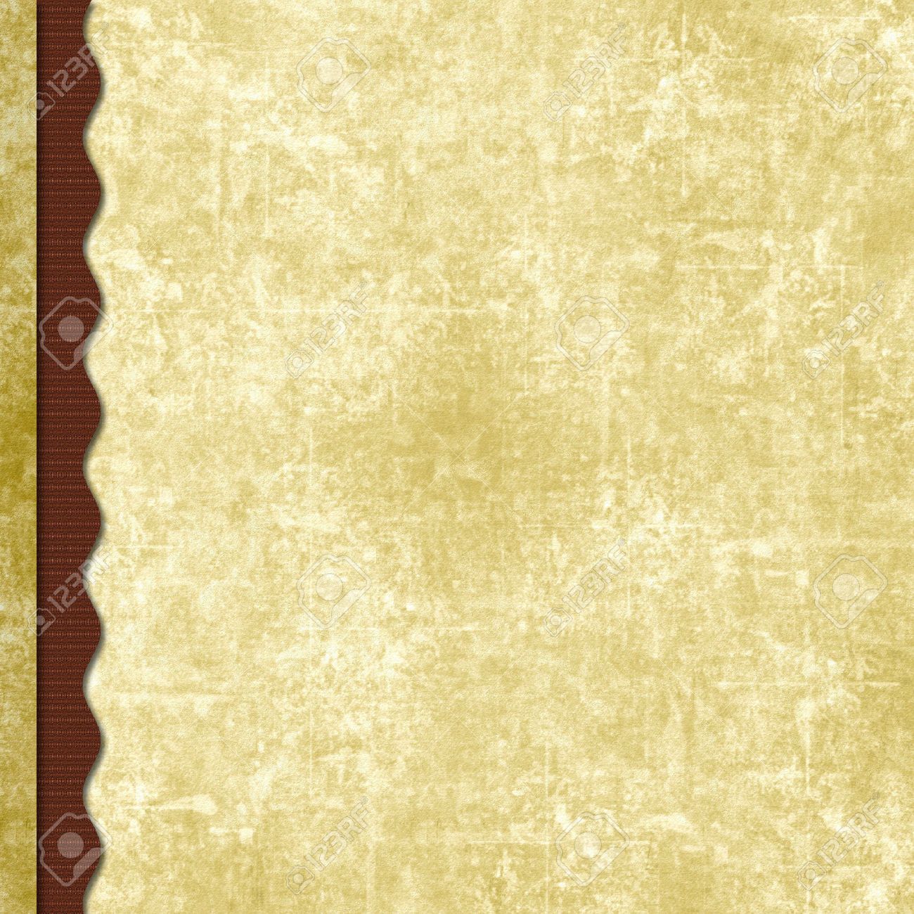 triple layered old antique paper scrapbook background with wavy