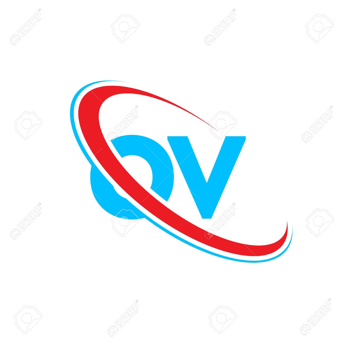 Ov O V Letter Logo Design Initial Letter Ov Linked Circle Upercase Monogram Logo Red And Blue Ov Logo O V Design Royalty Free Cliparts Vectors And Stock Illustration Image