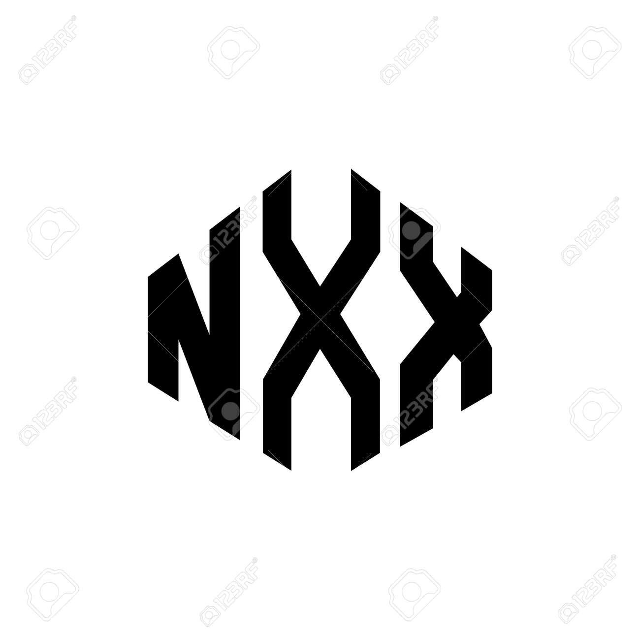 Diseño De Logotipo De Letra Nxx Con Forma De Polígono Diseño De Logotipo En  Forma De Polígono Y Cubo Nxx Plantilla De Logotipo Vectorial Hexágono Nxx  Colores Blanco Y Negro Monograma Nxx