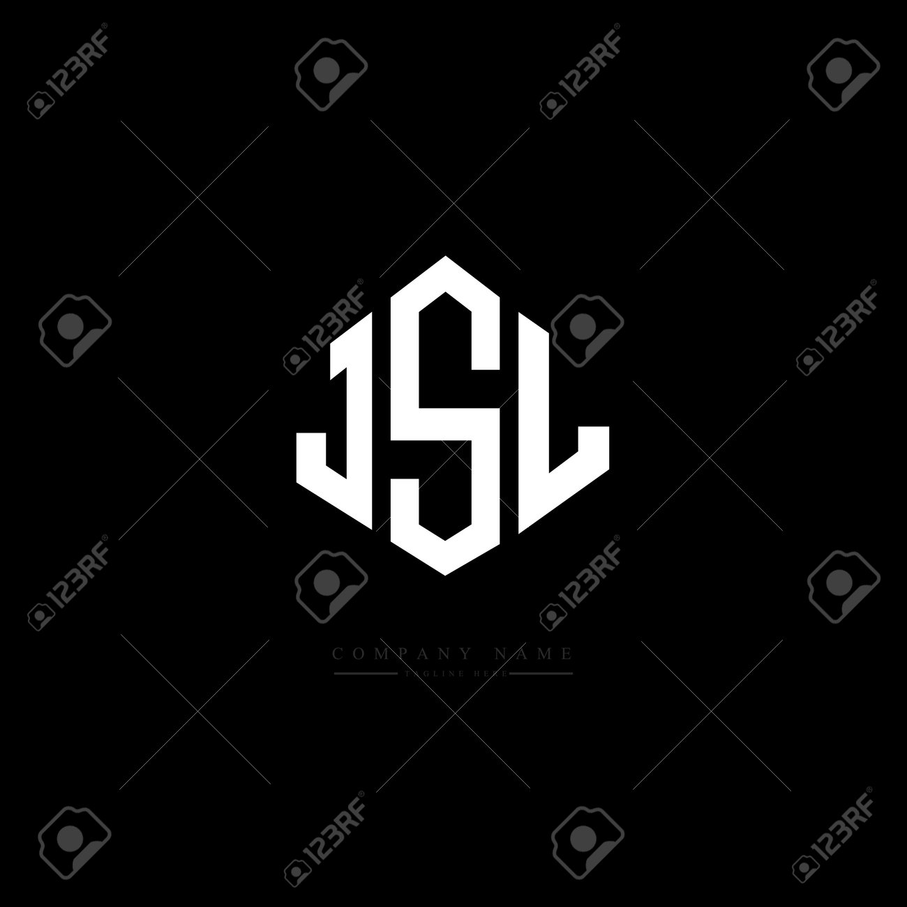 JSL Letter Logo Design With Polygon Shape. JSL Polygon And Cube Shape Logo  Design. JSL Hexagon Vector Logo Template White And Black Colors. JSL  Monogram, Business And Real Estate Logo. Royalty Free, image size:1300x1300