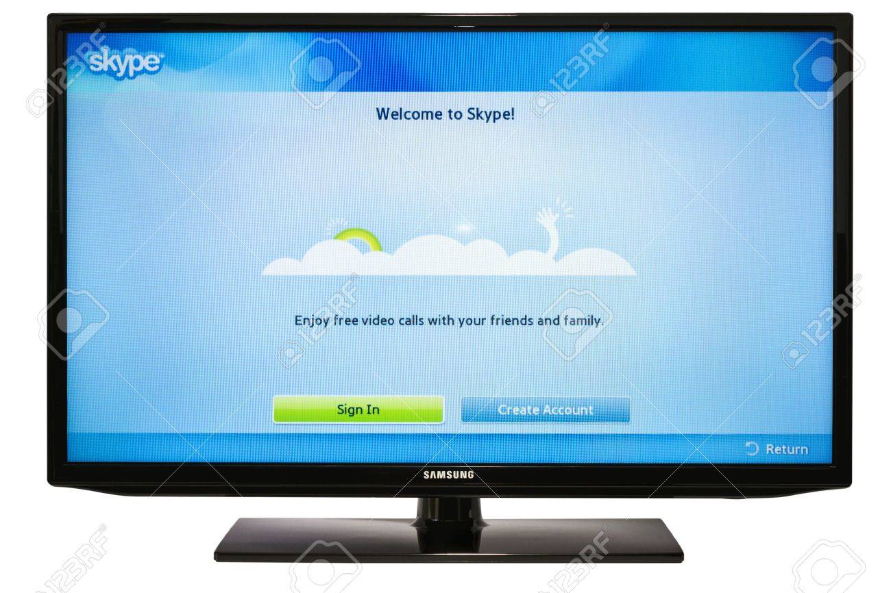 Enjoy widescreen Skype video calls from the confort of your livingroom! Skype is app for your Samsung Smart TV. - 17838537 Enjoy widescreen Skype video calls from the confort of your livingroom! Skype is app for your Samsung Smart TV. - 17838537