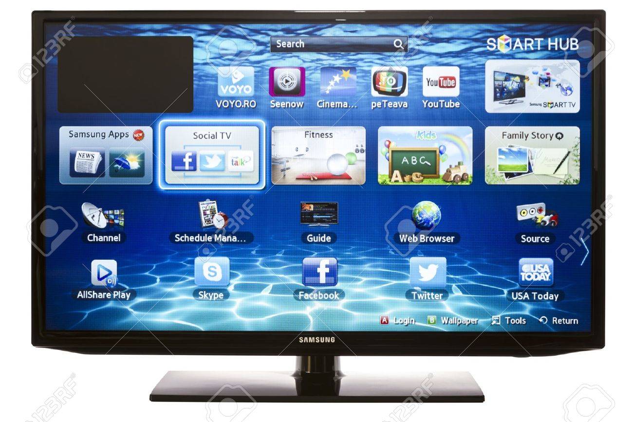 Galati, Romania - January 16, 2013: Smart TV with Samsung Apps and Web Browser. Experience the next generation of our groundbreaking Smart TVs, with full web browsers, all-new content services and much more - 18111968 Galati, Romania - January 16, 2013: Smart TV with Samsung Apps and Web Browser. Experience the next generation of our groundbreaking Smart TVs, with full web browsers, all-new content services and much more - 18111968