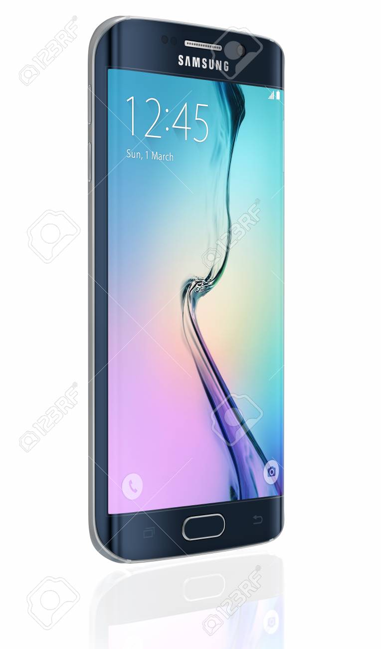 Samsung Galaxy S6 Edge Ist Das Erste Gerat Mit Dual Gebogenem Glas Display Lizenzfreie Fotos Bilder Und Stock Fotografie Image