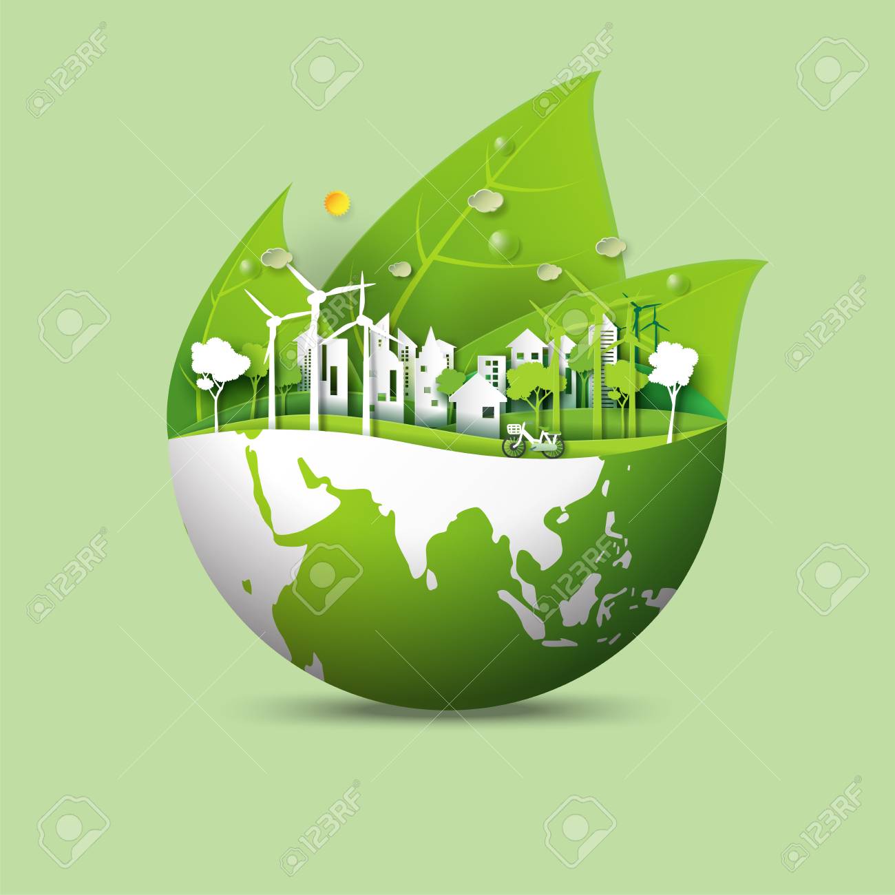 Green earth tree and landscape design