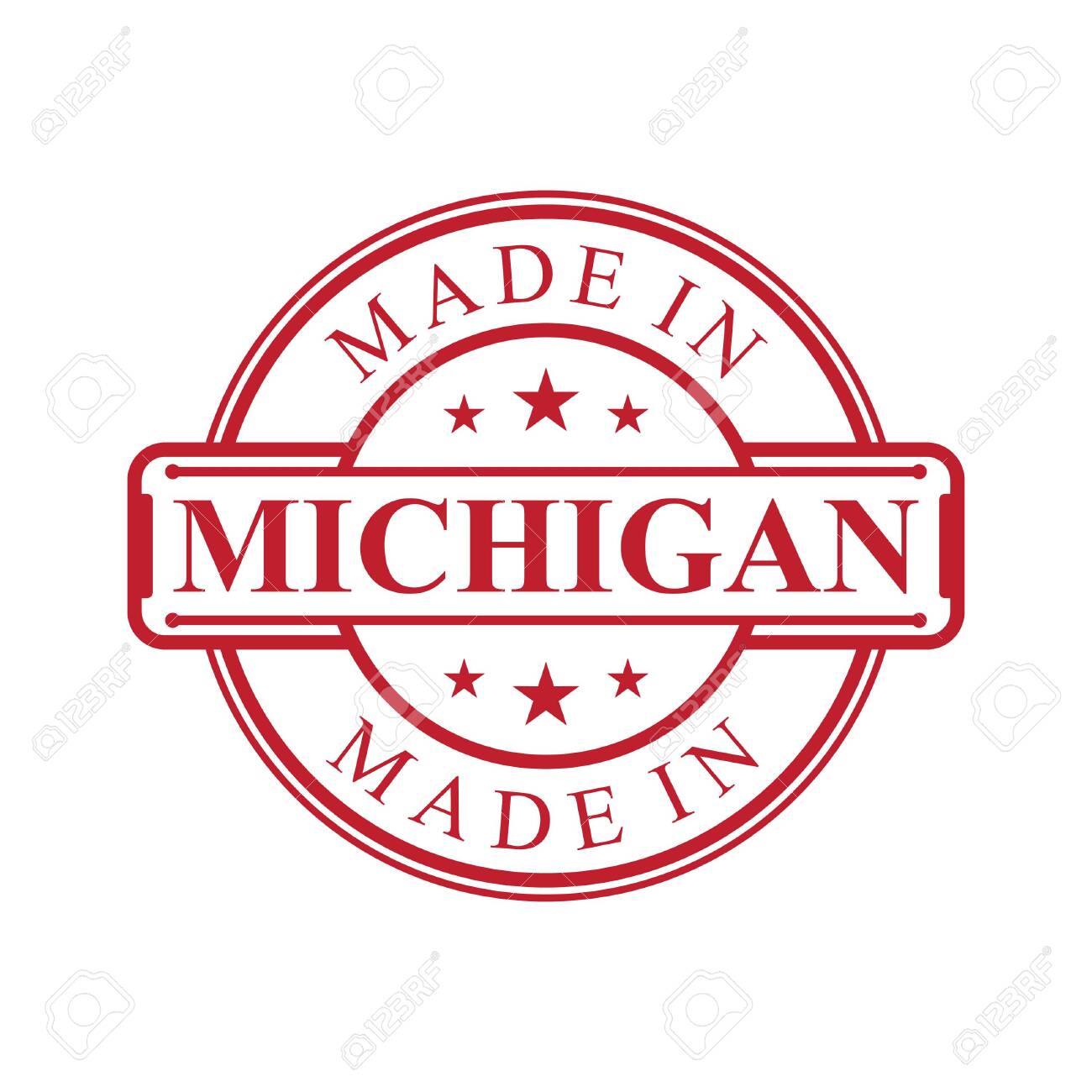 Made In Michigan >> Made In Michigan Label Icon With Red Color Emblem On The White Made In Michigan >> Made In Michigan Label Icon With Red Color Emblem On The White