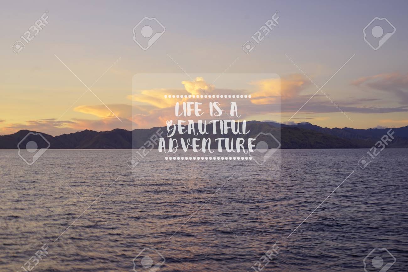Meaningful Quotes With Beautiful Background Travel Inspirational Quotes - Life Is A Beautiful Adventure. Blurry Retro  Styled Background. Stock Photo, Picture And Royalty Free Image. Image  105812764.