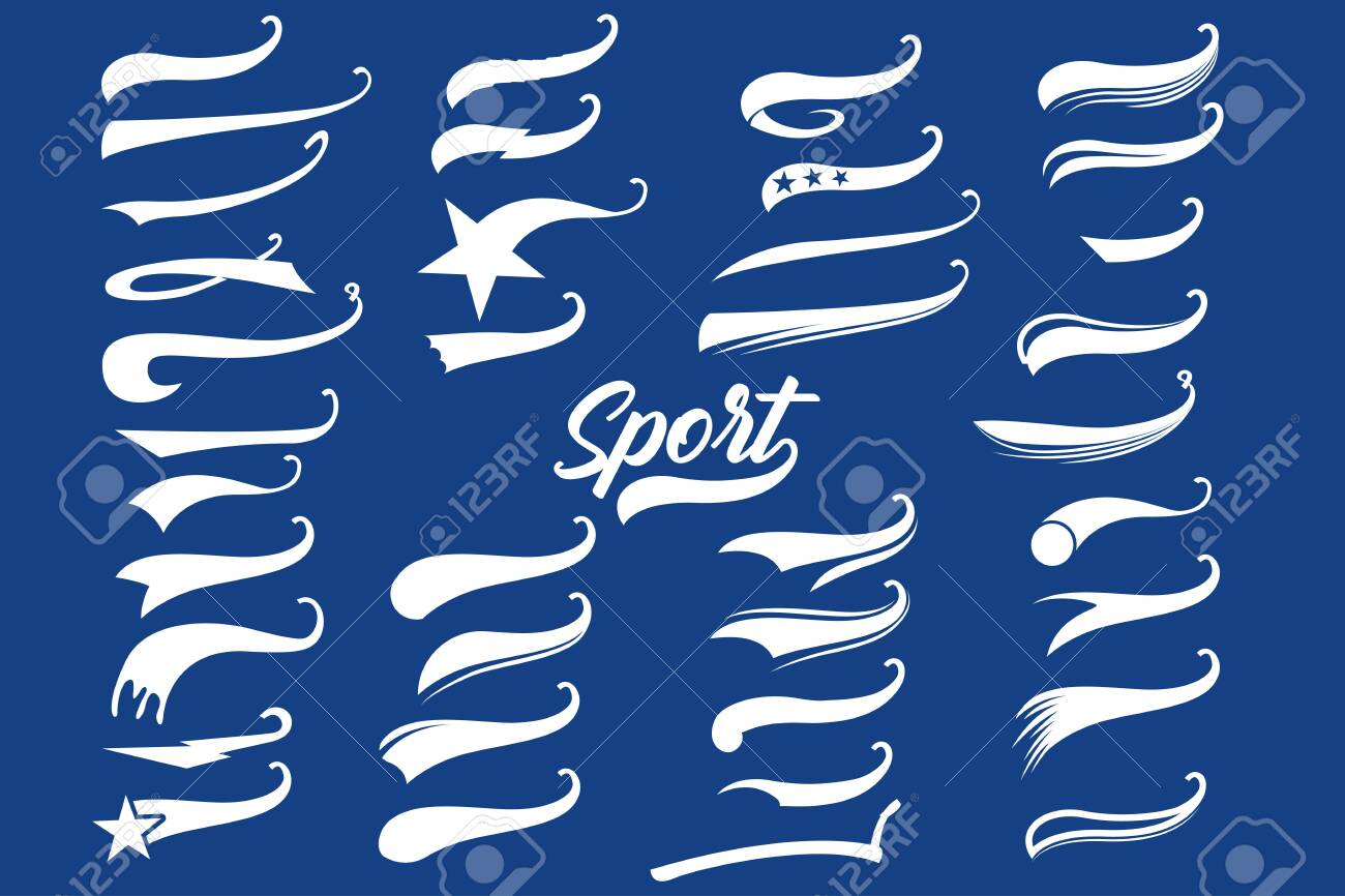 Typographic Swash And Swooshes Tails Retro Swishes And Swashes For Athletic  Typography Logos Baseball Font Vector Illustration Stock Illustration -  Download Image Now - iStock