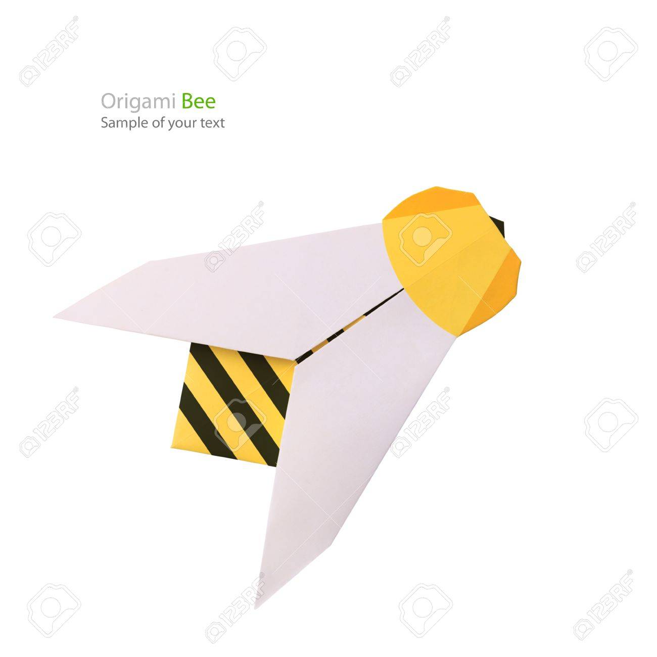 Origami Paper Bee On A White Background