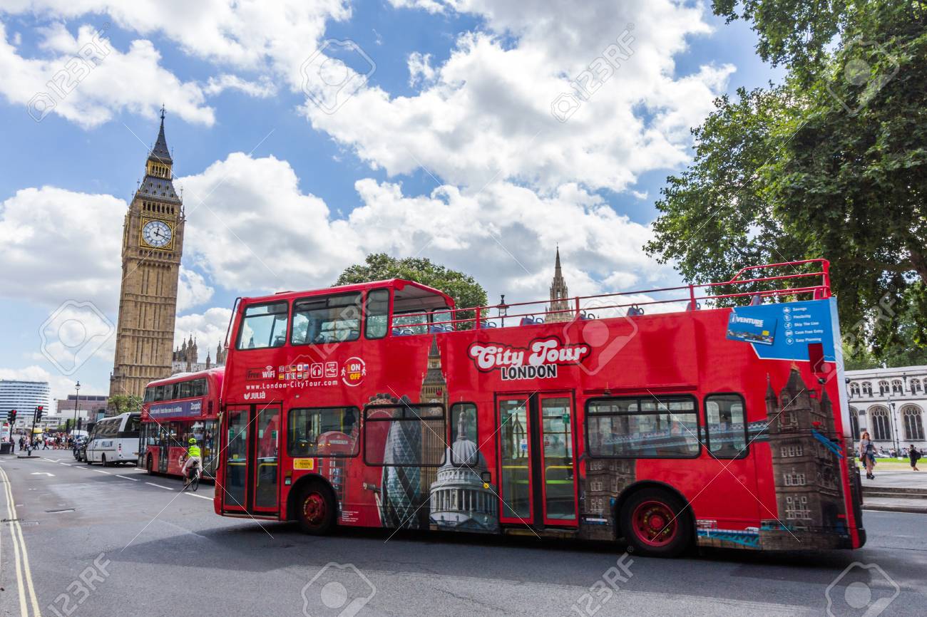 London City Tour Bus Passing Parliament Square This Is One Of Stock Photo Picture And Royalty Free Image Image