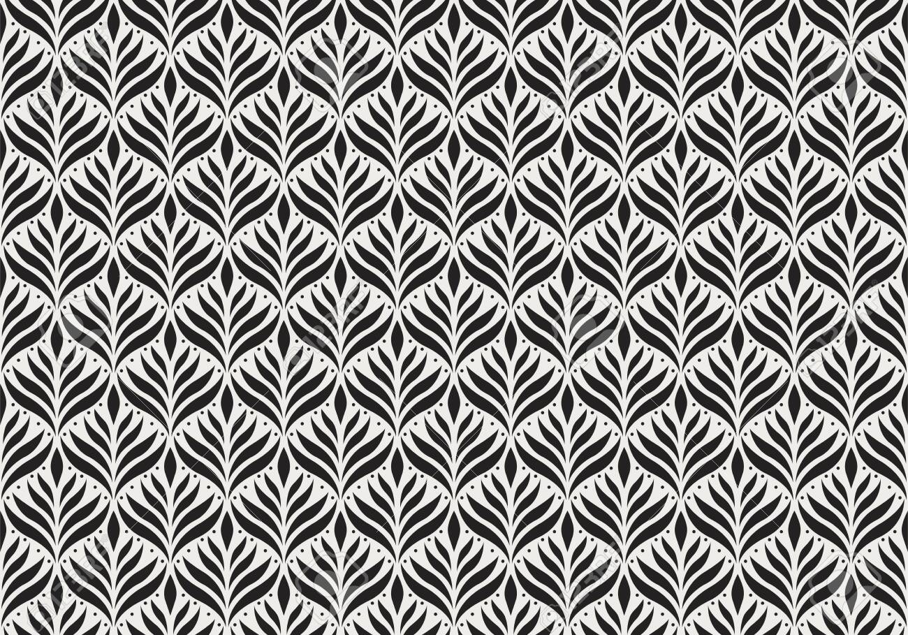 Seamless Arabesque Floral Pattern. Art Deco Style Background. Vector Abstract Flower Texture. - 128950723 Seamless Arabesque Floral Pattern. Art Deco Style Background. Vector Abstract Flower Texture. - 128950723
