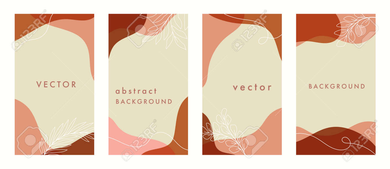Set of vector abstract minimal background. Trendy hand drawn organic shape design banner. - 168264859 Set of vector abstract minimal background. Trendy hand drawn organic shape design banner. - 168264859