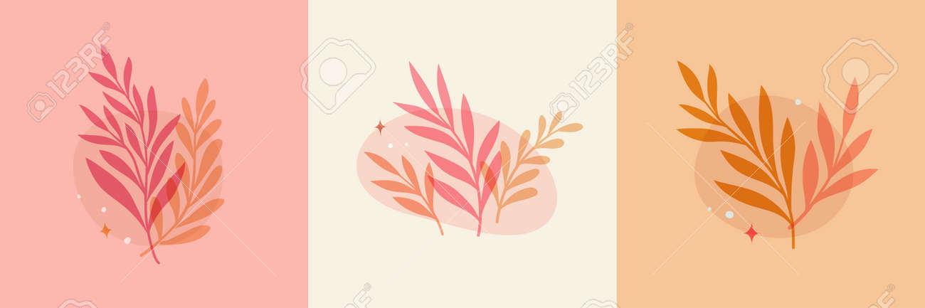 Vector modern floral arrangement background. Cute delicate botanical illustration with leaves and plants. - 168265033 Vector modern floral arrangement background. Cute delicate botanical illustration with leaves and plants. - 168265033