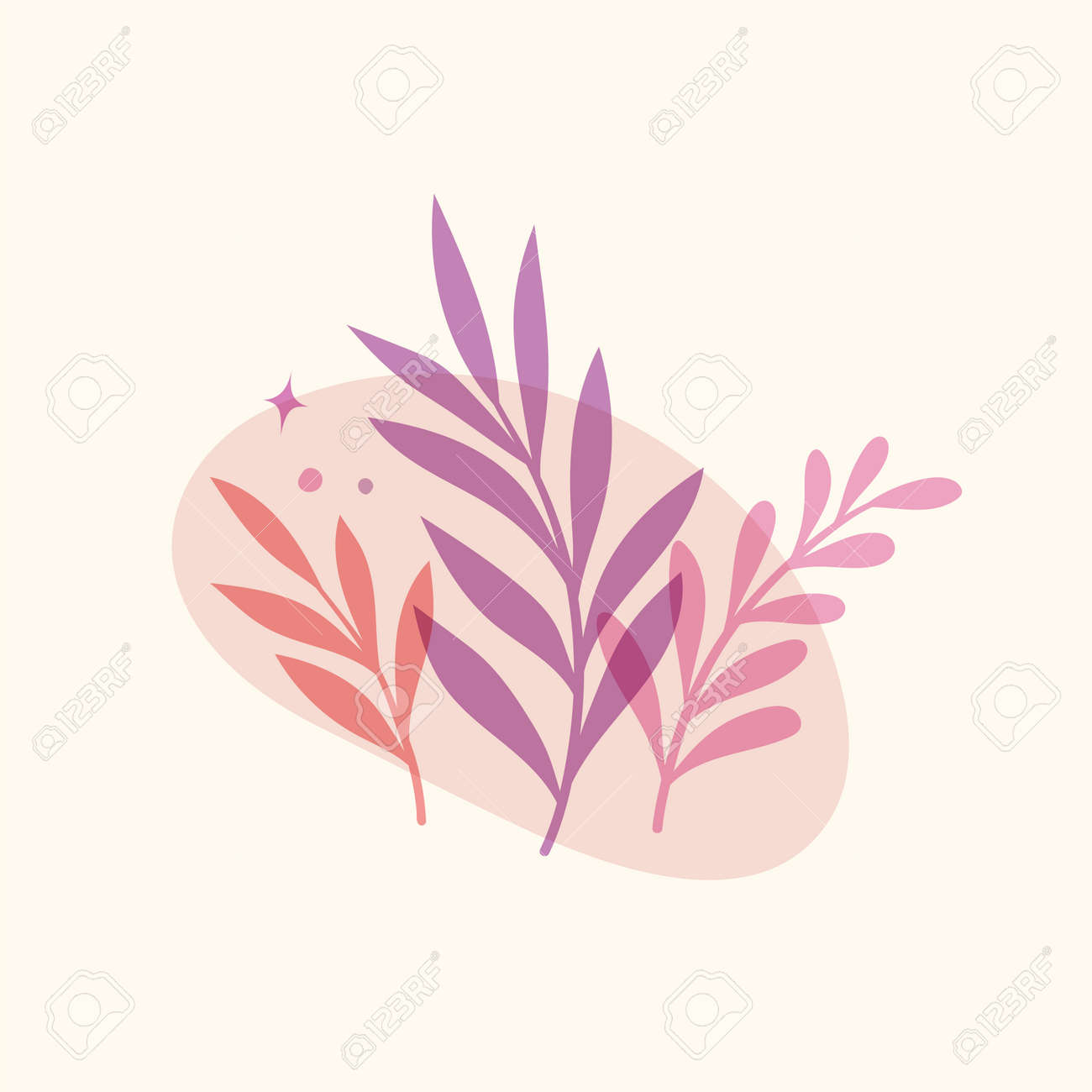Vector modern floral arrangement background. Cute delicate botanical illustration with leaves and plants. - 168265086 Vector modern floral arrangement background. Cute delicate botanical illustration with leaves and plants. - 168265086