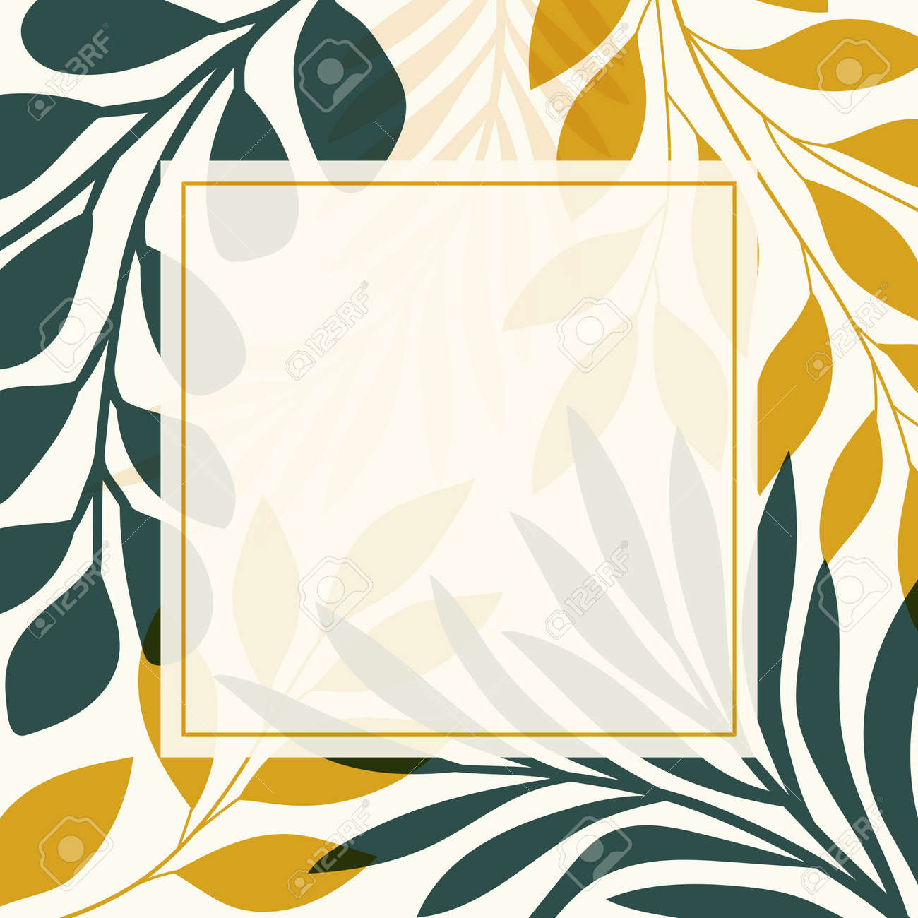 Modern floral vector banner. Botanical illustration template background. Abstract plant elements for print design, social media, post banner and presentation. - 168265308 Modern floral vector banner. Botanical illustration template background. Abstract plant elements for print design, social media, post banner and presentation. - 168265308