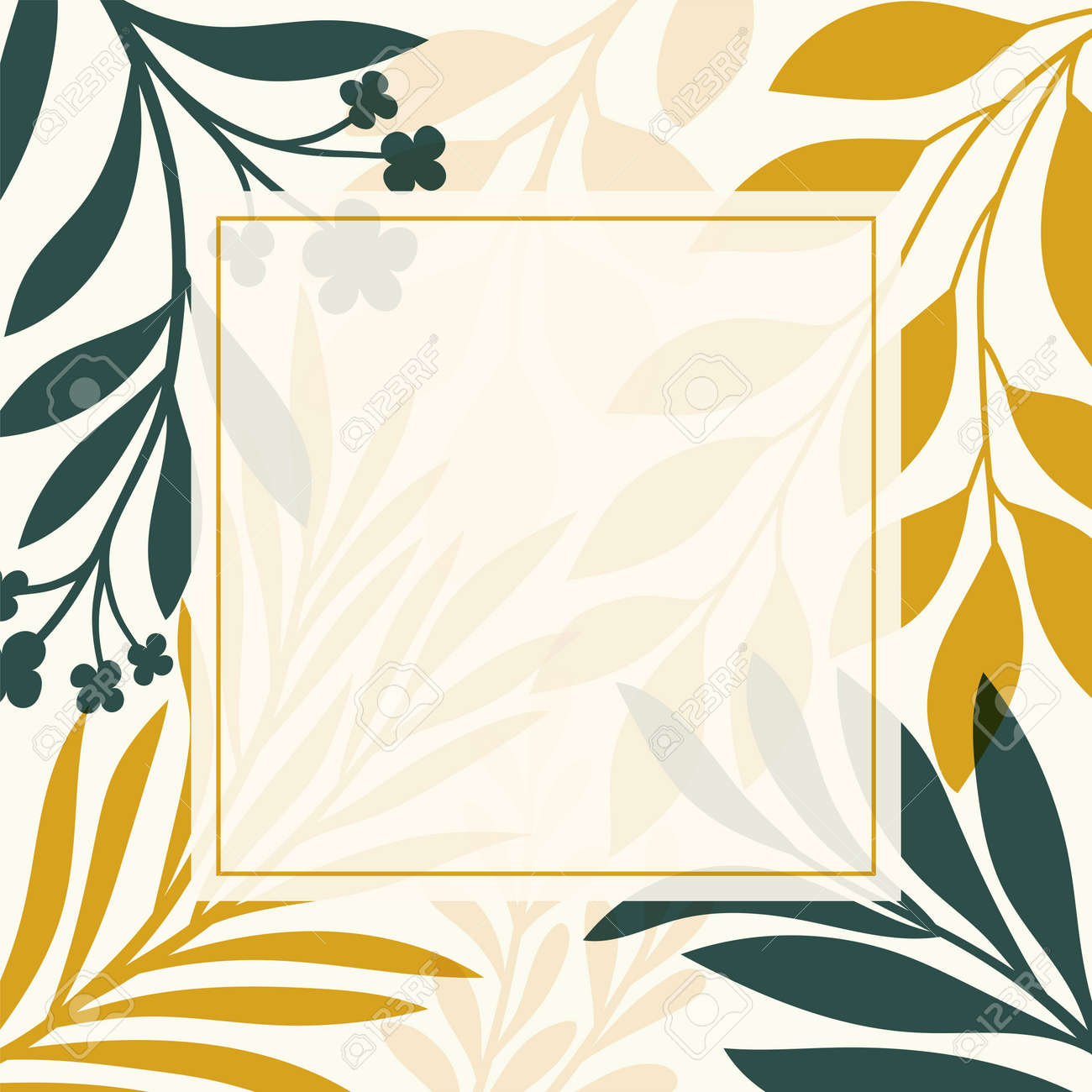 Modern floral vector banner. Botanical illustration template background. Abstract plant elements for print design, social media, post banner and presentation. - 168265312 Modern floral vector banner. Botanical illustration template background. Abstract plant elements for print design, social media, post banner and presentation. - 168265312
