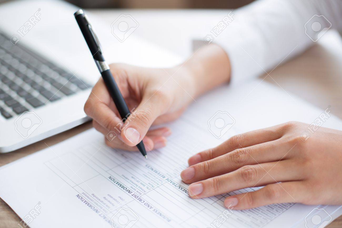 filling out application
