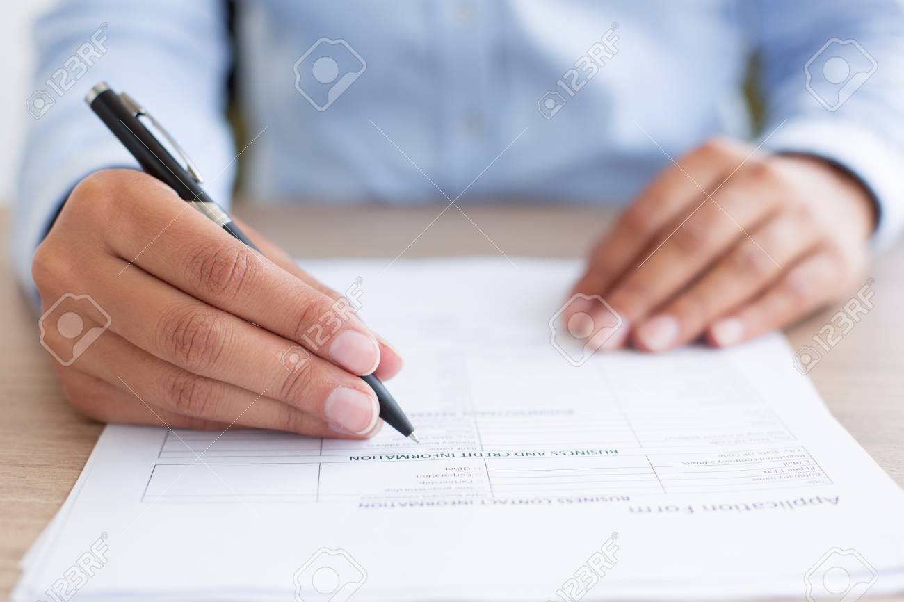 filling out application