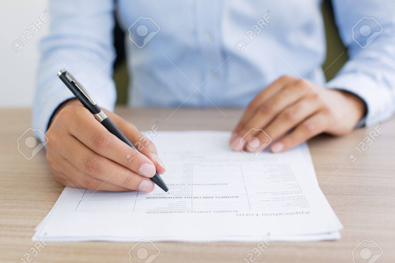 filling out application
