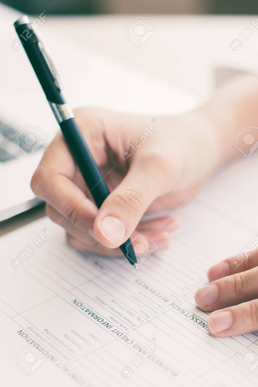 filling out application