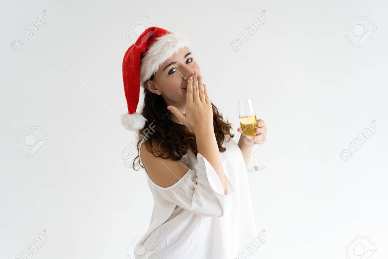 portrait of giggling woman