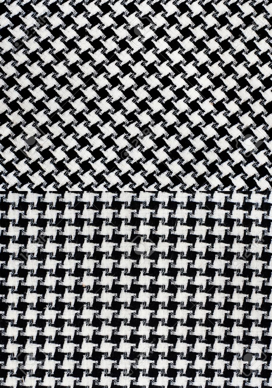 Mixed Black And White Houndstooth Pattern Cotton Fabric Texture Stock Photo Picture And Royalty Free Image Image